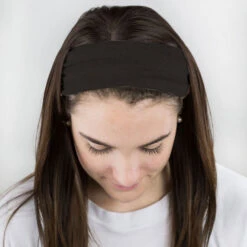 Long Multifunctional Headwear - Solid Black RokBAND -Sport Gift Store gs 09953 FEMALE1