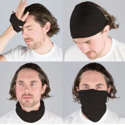 Long Multifunctional Headwear - Solid Black RokBAND -Sport Gift Store gs 09953 MALECOMP