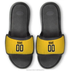 Personalized Repwell® Sandal Straps - Name And Number -Sport Gift Store gs 11765 STRAPS YELLOW EXAMPLE
