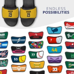 Personalized Repwell® Sandal Straps - Name And Number -Sport Gift Store gs 11765 STRAPS YELLOW MULTI