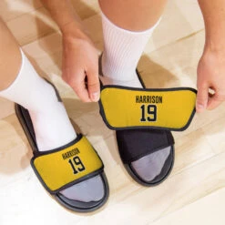 Personalized Repwell® Slide Sandals - Name And Number -Sport Gift Store gs 11765 YELLOW LIFESTYLE