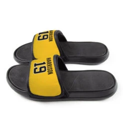 Personalized Repwell® Slide Sandals - Name And Number -Sport Gift Store gs 11765 YELLOW SIDE