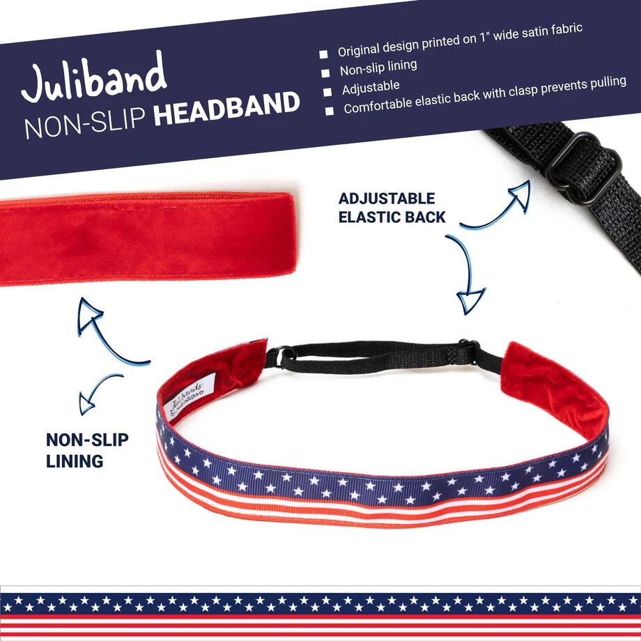 Athletic Juliband Non-Slip Headband - USA Flag 4 Athletic Juliband Non-Slip Headband - USA Flag - Image 2