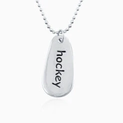SportWORD Silver Hockey Necklace