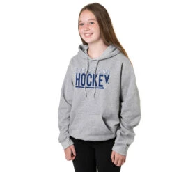 Hockey Hooded Sweatshirt - I'd Rather Be Playing Hockey -Sport Gift Store hk 00763 GRAY GIRLS