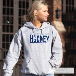 Hockey Hooded Sweatshirt - I'd Rather Be Playing Hockey -Sport Gift Store hk 00763 GRAY LIFESTYLE FEMALE