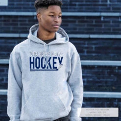 Hockey Hooded Sweatshirt - I'd Rather Be Playing Hockey -Sport Gift Store hk 00763 GRAY LIFESTYLE MALE