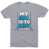 Hockey Tshirt Short Sleeve My Goal Is To Deny Yours Hockey (Blue/Black) -Sport Gift Store hk 02603 GRAY FLAT