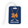 Hockey Bag/Luggage Tag - Personalized Hockey Crossed Sticks -Sport Gift Store hk 03361 NAVYORANGE MEDIUM