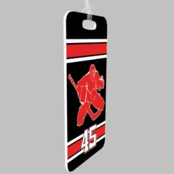 Hockey Bag/Luggage Tag - Personalized Hockey Goalie 9 Hockey Bag/Luggage Tag - Personalized Hockey Goalie -Sport Gift Store hk 03362 BLACKRED ALLPROFILE
