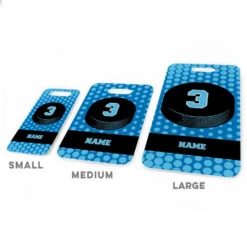 Hockey Bag/Luggage Tag - Personalized Hockey Puck With Dots Background -Sport Gift Store hk 03603 BLUE ALLSIZES