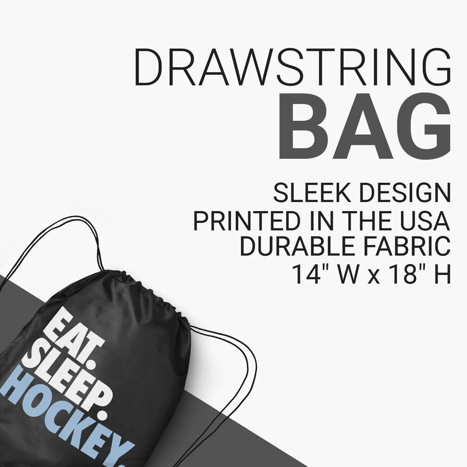 Hockey Drawstring Backpack Eat. Sleep. Hockey. 5 Hockey Drawstring Backpack Eat. Sleep. Hockey. - Image 3
