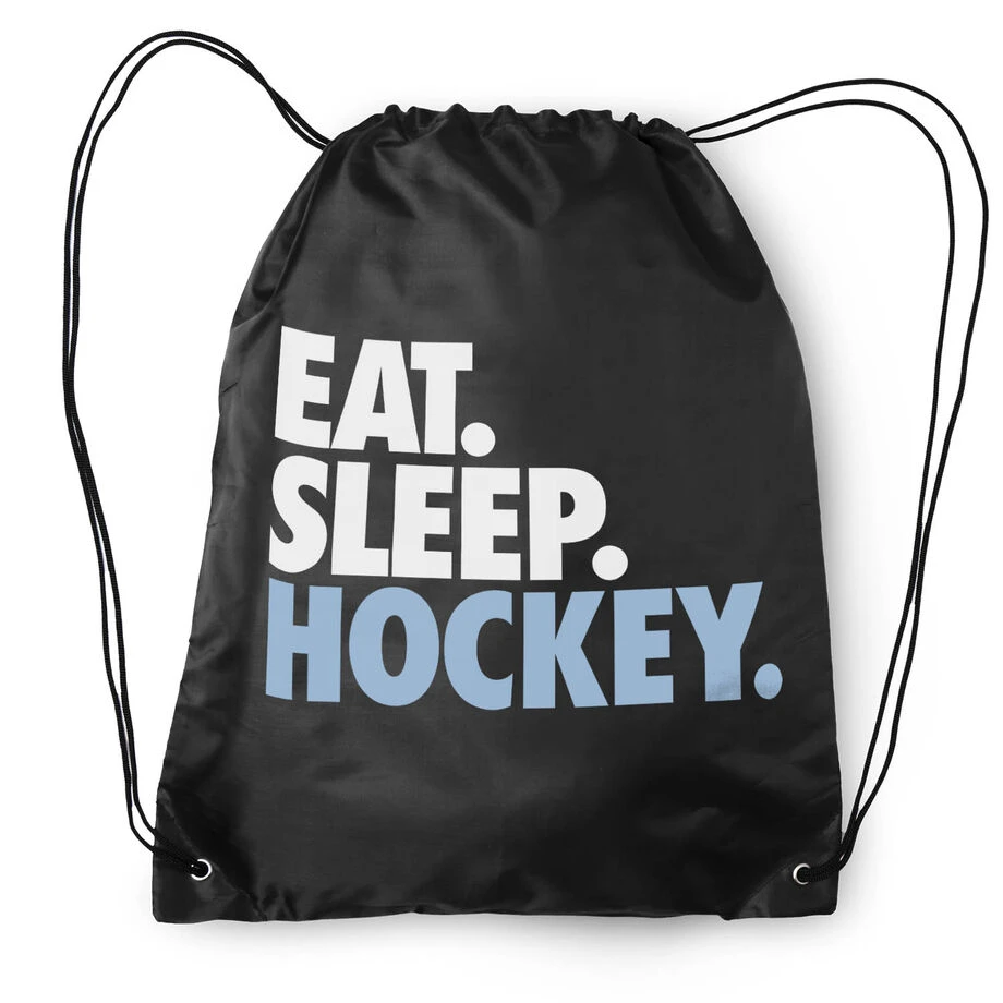Hockey Drawstring Backpack Eat. Sleep. Hockey. 4 Hockey Drawstring Backpack Eat. Sleep. Hockey. - Image 2