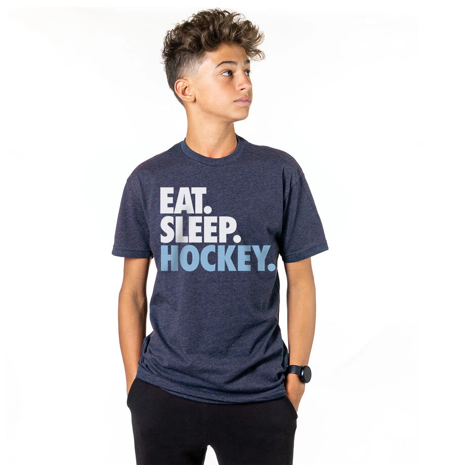 Hockey Short Sleeve T-Shirt - Eat. Sleep. Hockey. 6 Hockey Short Sleeve T-Shirt - Eat. Sleep. Hockey. - Image 4