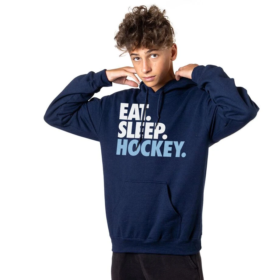 Hockey Hooded Sweatshirt - Eat. Sleep. Hockey. 4 Hockey Hooded Sweatshirt - Eat. Sleep. Hockey. - Image 2