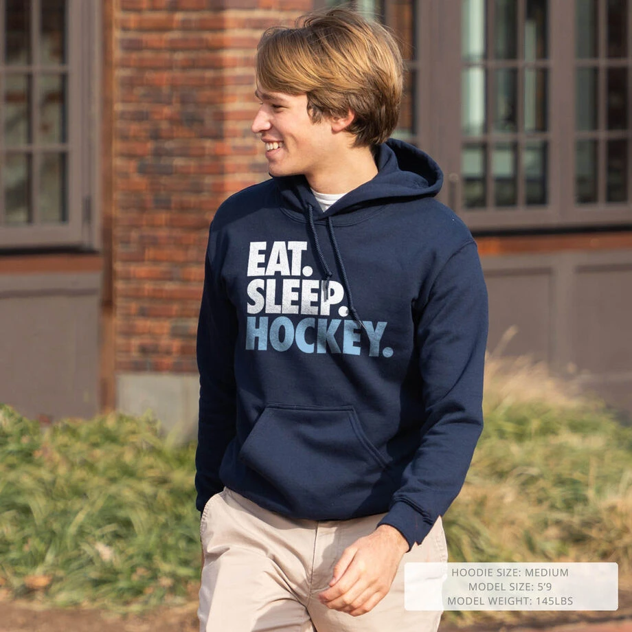 Hockey Hooded Sweatshirt - Eat. Sleep. Hockey. 10 Hockey Hooded Sweatshirt - Eat. Sleep. Hockey. - Image 8