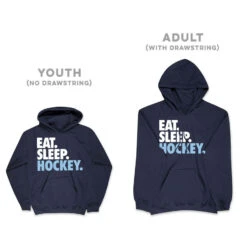Hockey Hooded Sweatshirt - Eat. Sleep. Hockey. 17 Hockey Hooded Sweatshirt - Eat. Sleep. Hockey. -Sport Gift Store hk 04545 NAVY SIZE
