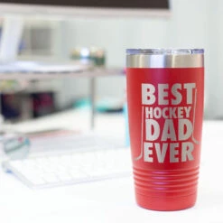 Hockey 20 Oz. Double Insulated Tumbler - Best Dad Ever -Sport Gift Store hk 04703 RED DESK