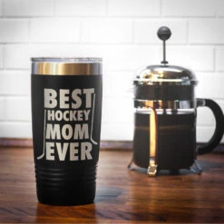 Hockey 20 Oz. Double Insulated Tumbler - Best Mom Ever -Sport Gift Store hk 04704 BLACK COFFEE