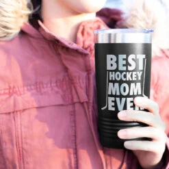 Hockey 20 Oz. Double Insulated Tumbler - Best Mom Ever -Sport Gift Store hk 04704 BLACK MODEL