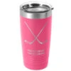 Hockey 20 Oz. Double Insulated Tumbler - Crossed Sticks Icon -Sport Gift Store hk 04705 PINK MAIN