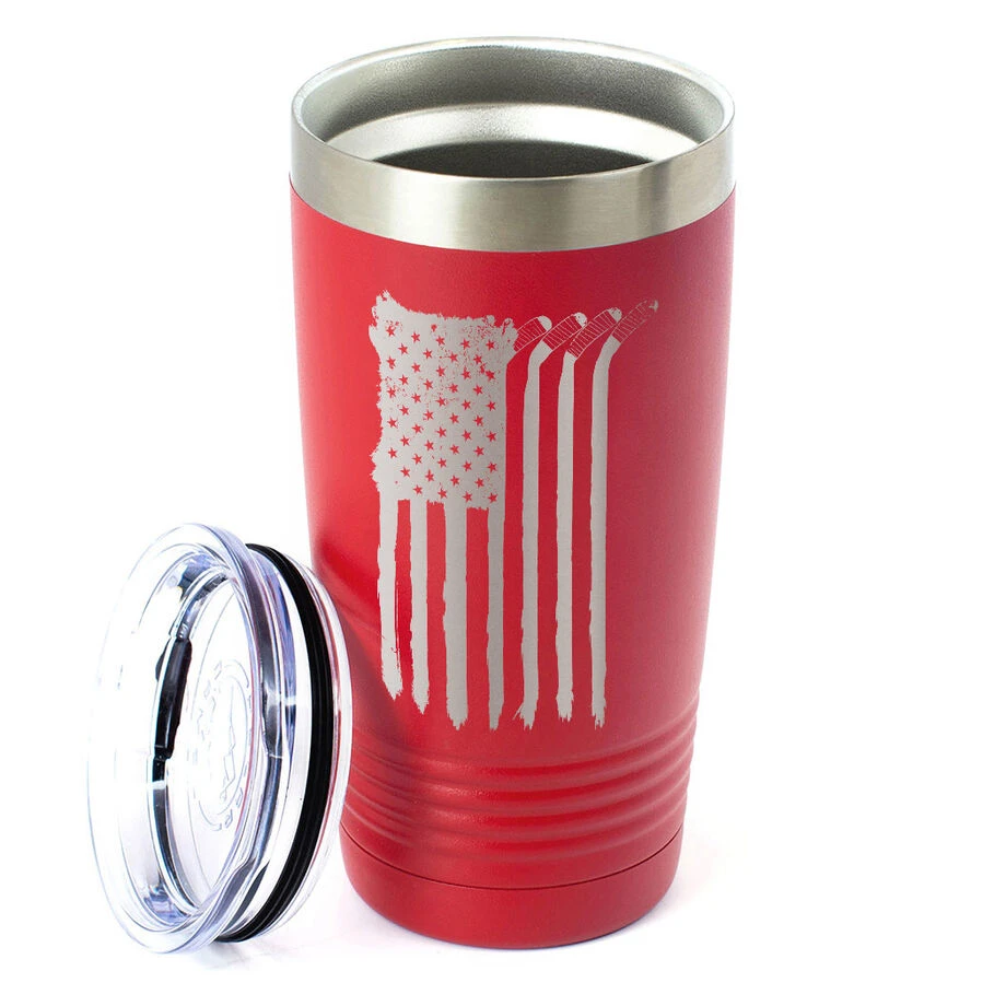 Hockey 20 Oz. Double Insulated Tumbler - Flag 4 Hockey 20 Oz. Double Insulated Tumbler - Flag - Image 2