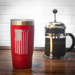 Hockey 20 Oz. Double Insulated Tumbler - Flag 14 Hockey 20 Oz. Double Insulated Tumbler - Flag -Sport Gift Store hk 04708 RED COFFEE
