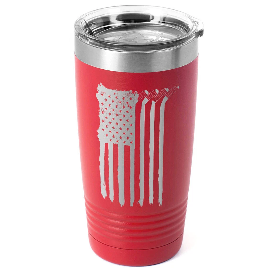 Hockey 20 Oz. Double Insulated Tumbler - Flag 3 Hockey 20 Oz. Double Insulated Tumbler - Flag