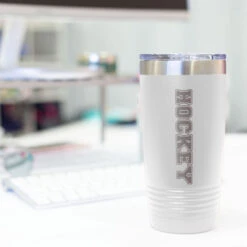 Hockey 20 Oz. Double Insulated Tumbler - Hockey 15 Hockey 20 Oz. Double Insulated Tumbler - Hockey -Sport Gift Store hk 04710 WHITE DESK