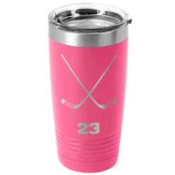 Hockey 20 Oz. Double Insulated Tumbler - Personalized Crossed Sticks