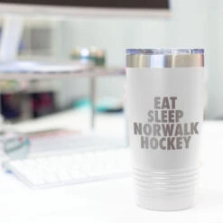 Hockey 20 Oz. Double Insulated Tumbler - Personalized Eat Sleep Hockey -Sport Gift Store hk 04712 WHITE DESK