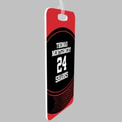 Hockey Bag/Luggage Tag - Personalized Hockey Team Puck -Sport Gift Store hk 04923 REDBLACK ALLPROFILE