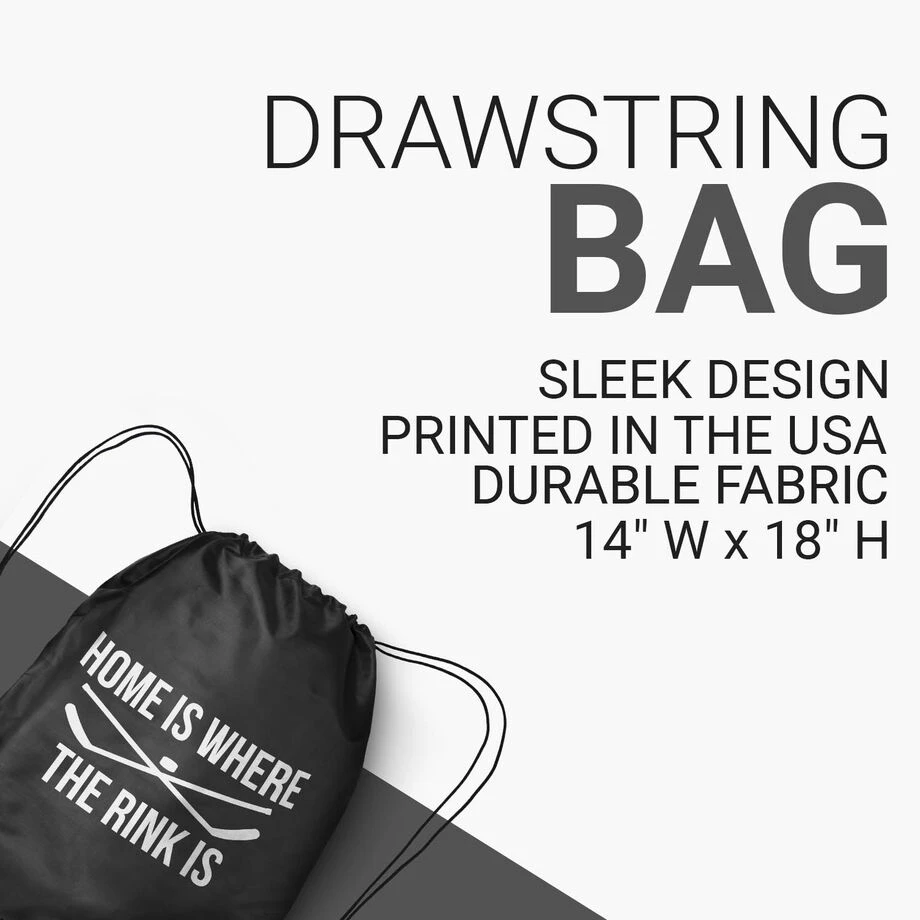 Hockey Drawstring Backpack - Home Is Where The Rink Is 5 Hockey Drawstring Backpack - Home Is Where The Rink Is - Image 3