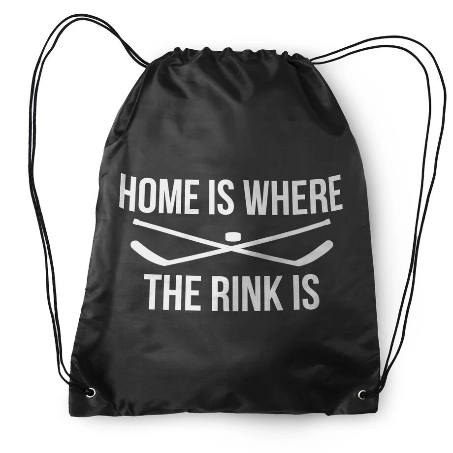 Hockey Drawstring Backpack - Home Is Where The Rink Is 4 Hockey Drawstring Backpack - Home Is Where The Rink Is - Image 2