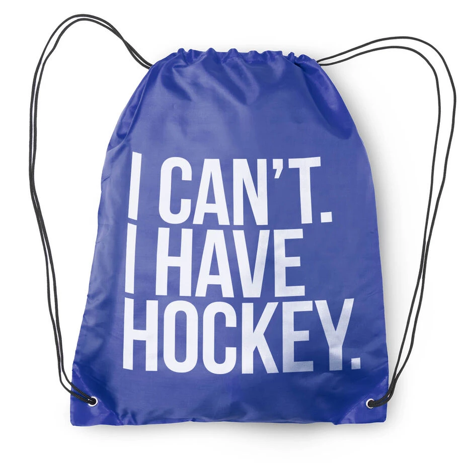 Hockey Drawstring Backpack - I Can't. I Have Hockey 4 Hockey Drawstring Backpack - I Can't. I Have Hockey - Image 2