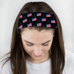 Hockey Multifunctional Headwear - Crossed Sticks And USA Flag Pattern RokBAND -Sport Gift Store hk 05290 BLACK FEMALE1
