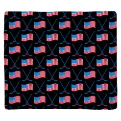 Hockey Multifunctional Headwear - Crossed Sticks And USA Flag Pattern RokBAND -Sport Gift Store hk 05290 BLACK FLAT