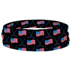 Hockey Multifunctional Headwear - Crossed Sticks And USA Flag Pattern RokBAND