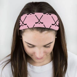 Hockey Multifunctional Headwear - Crossed Sticks Pattern RokBAND -Sport Gift Store hk 05291 LIGHTPINK FEMALE1