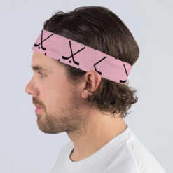 Hockey Multifunctional Headwear - Crossed Sticks Pattern RokBAND -Sport Gift Store hk 05291 LIGHTPINK MALE2