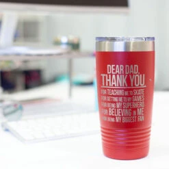 Hockey 20 Oz. Double Insulated Tumbler - Dear Dad -Sport Gift Store hk 05307 RED DESK