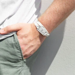 Adjustable Hockey Lace Bracelet With Slider - Personalized Single Stick -Sport Gift Store hk 05373 STAINLESSSTEEL LIFESTYLE