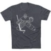 Hockey Short Sleeve T-Shirt - Hockey Goalie Sketch 1 Hockey Short Sleeve T-Shirt - Hockey Goalie Sketch -Sport Gift Store hk 05473 CHARCOAL FLAT
