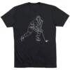 Hockey Short Sleeve T-Shirt - Hockey Player Sketch -Sport Gift Store hk 05474 BLACK FLAT