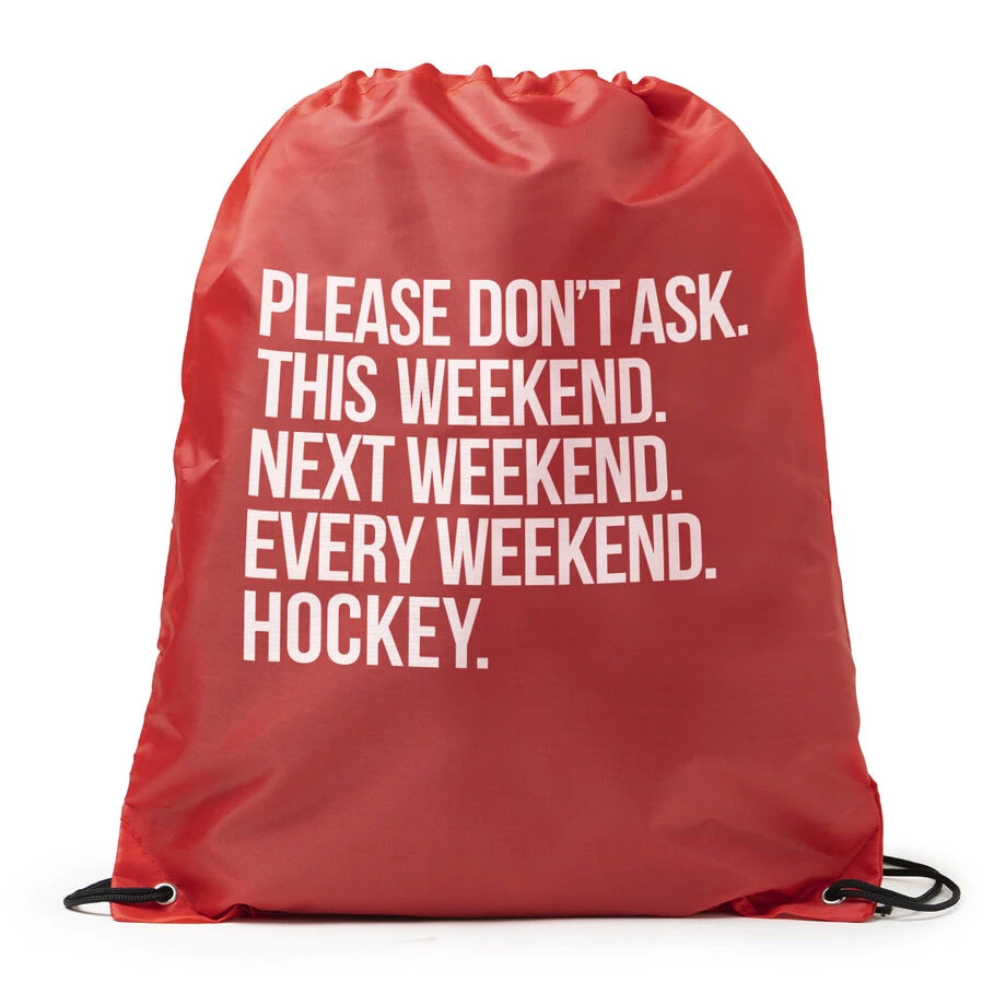 Hockey Drawstring Backpack - All Weekend Hockey 3 Hockey Drawstring Backpack - All Weekend Hockey