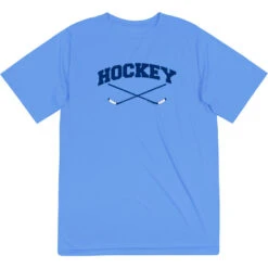 Hockey Short Sleeve Performance Tee - Hockey Crossed Sticks Logo