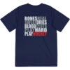 Hockey Short Sleeve Performance Tee - Bones Saying -Sport Gift Store hk 05629 NAVY FLAT