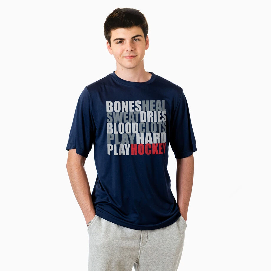 Hockey Short Sleeve Performance Tee - Bones Saying 4 Hockey Short Sleeve Performance Tee - Bones Saying - Image 2