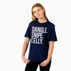 Hockey Short Sleeve Performance Tee - Dangle Snipe Celly Words -Sport Gift Store hk 05639 NAVY MODEL F