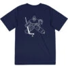 Hockey Short Sleeve Performance Tee - Hockey Goalie Sketch -Sport Gift Store hk 05653 NAVY FLAT